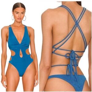 NWT h:ours Revolve Brianna Bodysuit in Blue XL